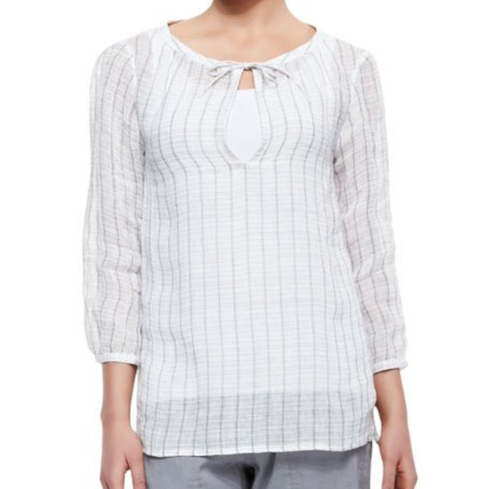Eileen Fisher Window Pane Linen Top - Summer SALE! - Picture 2 of 6